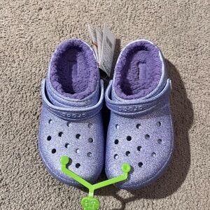 CROCS Kids Glitter Slippers - Lavender